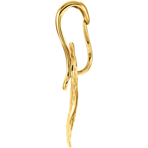 14k Yellow Gold Heart Pendant with Hammered Finish