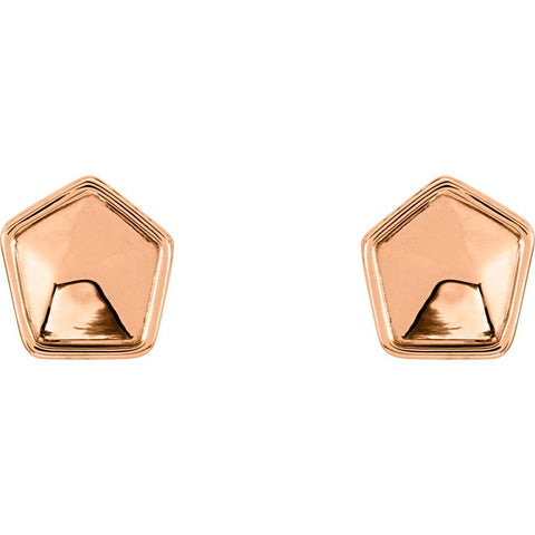 14k Rose Gold Geometric Earrings