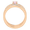 14k Rose Gold Morganite & 1/3 CTW Diamond Ring , Size 7