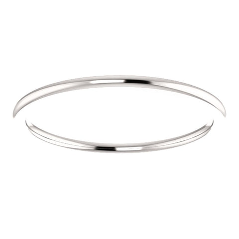 14k White Gold 1mm Comfort Fit Band, Size 5.5