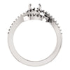 14k White Gold 5.8mm Round Accented Engagement Ring Mounting, Size 7