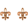 14k Rose Gold Fleur-De-Lis Earrings