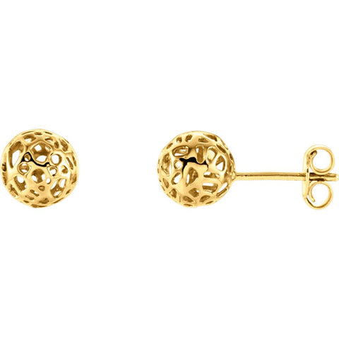 14k Yellow Gold Ball Earrings