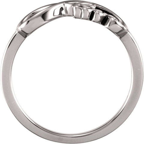 14k White Gold Love Infinity-Inspired Ring, Size 7