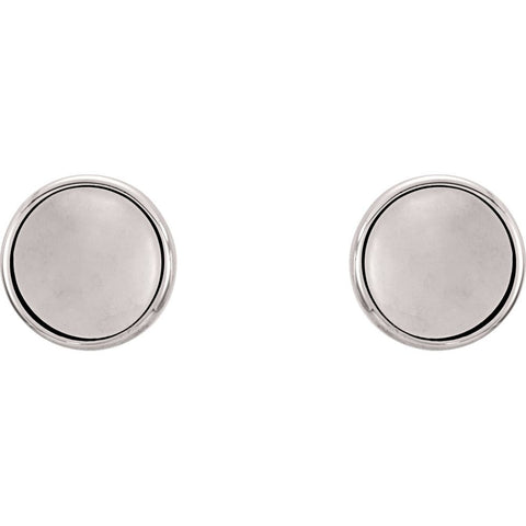 14k White Gold Concave Earrings