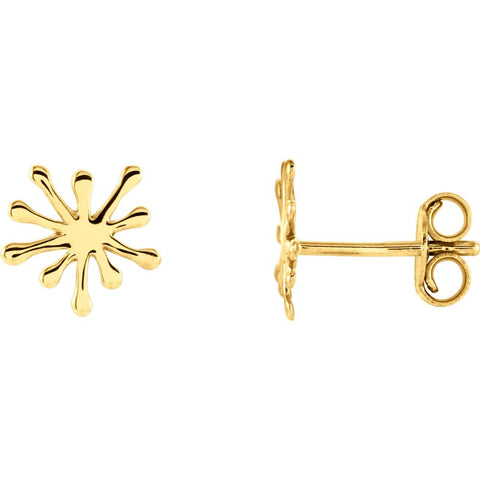 14k Yellow Gold Swirl Earrings