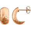 14k Rose Gold Hammered Hoop Earrings
