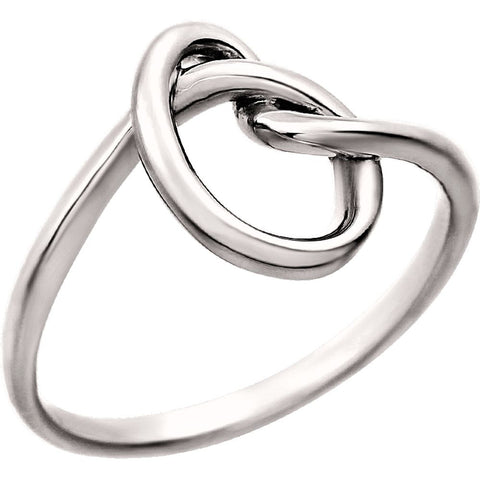 14k White Gold Knot Design Ring, Size 7