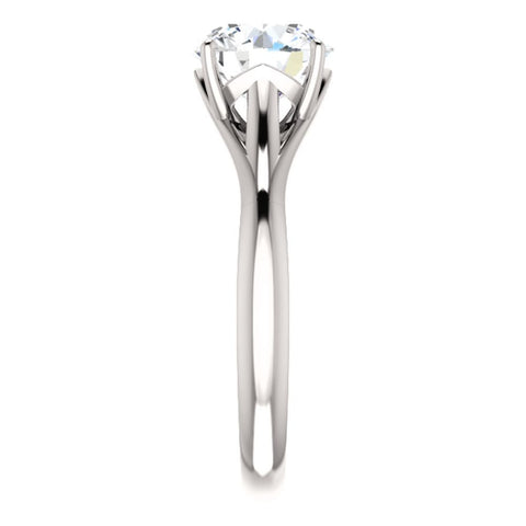 14k White Gold 8mm Round Forever Brilliant® Moissanite Solitaire Engagement Ring, Size 7