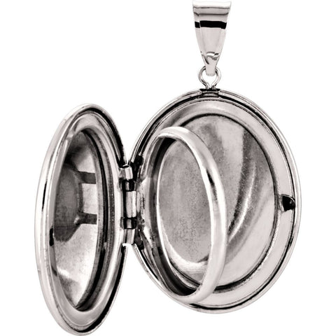 14k White Gold Oval Locket