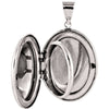 14k White Gold Oval Locket