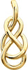 14k Yellow Gold Teardrop Knot Design Pendant