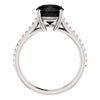 14k White Gold Onyx & 1/5 CTW Diamond Ring, Size 7