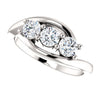 14k White Gold 3/4 CTW Diamond Anniversary Ring, Size 7