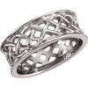 8mm Celtic Inspired Band in 14K White Gold (Size 6)