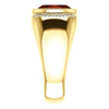 14k Yellow Gold Mozambique Garnet & 1/8 CTW Diamond Ring, Size 11
