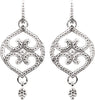 Pair of Precious Metal Fashion Granulated Earrings with Backs in 14k White Gold