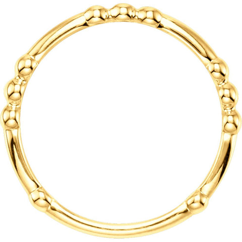 14k Yellow Gold Stackable Ring, Size 7
