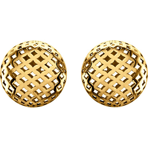 14k Yellow Gold 11.9mm Pierced-Style Earrings