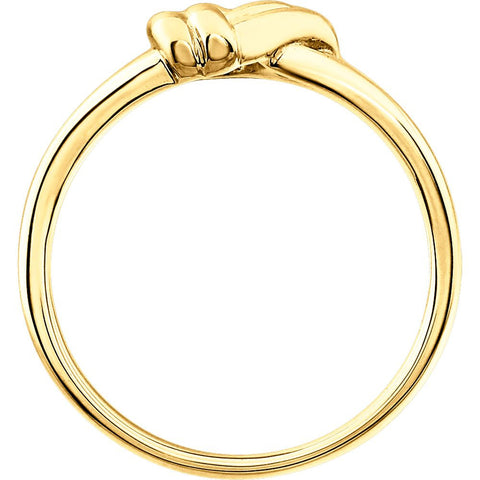 14k Yellow Gold Triangular Knot Ring , Size 7