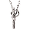 14k White Gold 9.45x15.6mm Sideways Beaded Cross 16.5" Necklace