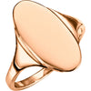 Oval Signet Ring in 14K Rose Gold (Size 6)