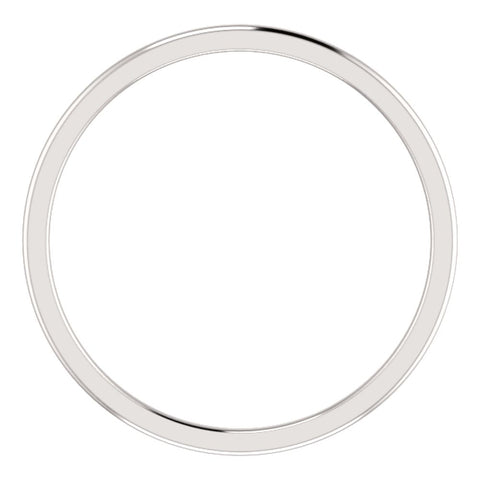 14k White Gold 1mm Comfort Fit Band, Size 8