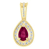 14k Yellow Gold Rhodolite Garnet & 1/8 ctw. Diamond Pendant