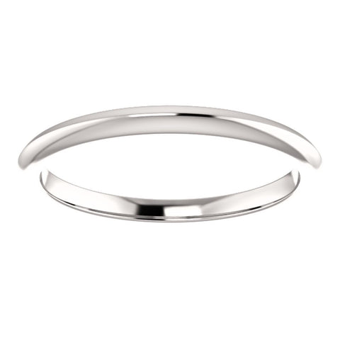 14k White Gold Knife Edge Band, Size 7