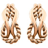 14k Rose Gold Teardrop Rope Design Earrings
