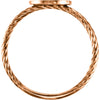14k Rose Gold Round Engravable Rope Ring, Size 7