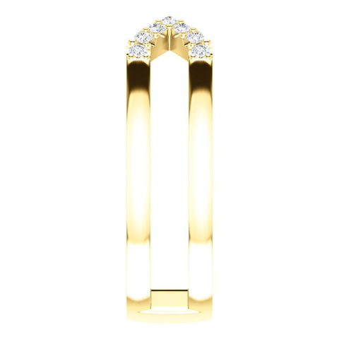 14k Yellow Gold 1/8 CTW Diamond Geometric Ring, Size 7