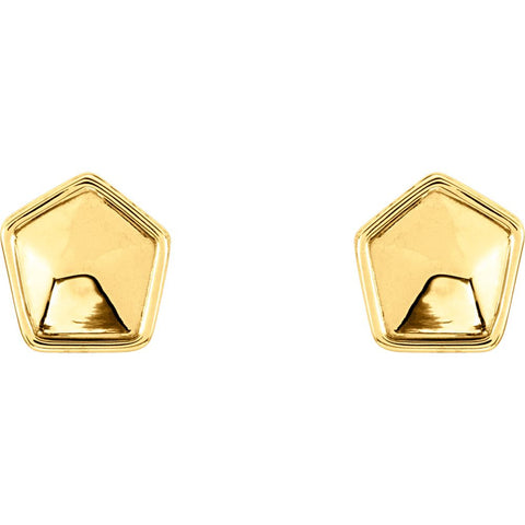 14k Yellow Gold Geometric Earrings