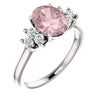 14K White Gold Morganite & 1/5 CTW Diamond Ring (Size 6)