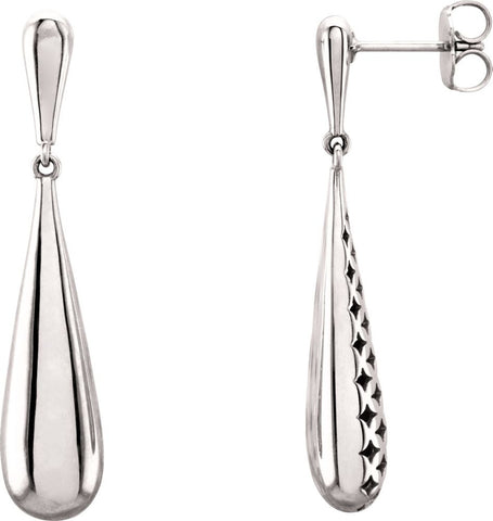 14k White Gold Pierced Style Earrings