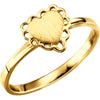 Heart Signet Ring in 10k Yellow Gold ( Size 6 )