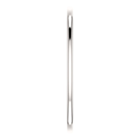 14k White Gold 1mm Comfort Fit Band, Size 7