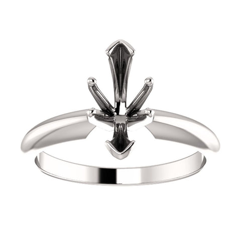 Platinum 6-Prong Marquise V-End Heavy Solitaire Engagement Ring , Size 6