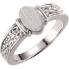 Women's Signet Ring in 14k White Gold ( Size 6 )