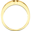 14k Yellow Gold Ladies Religious Cross Duo Band, Size 6