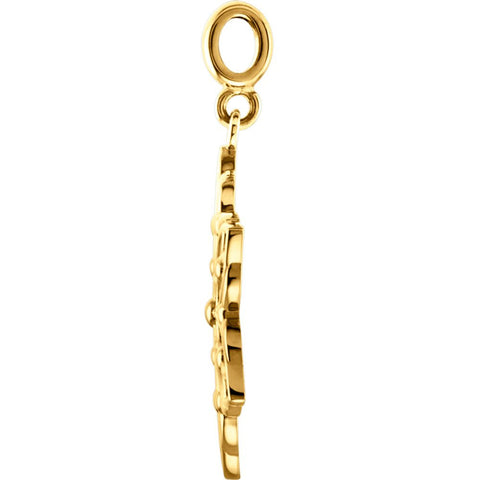 14k Yellow Gold Decorative Dangle Pendant
