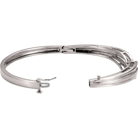 14k White Gold Hinged Bangle Bracelet