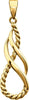 14k Yellow Gold Rope Design Teardrop Pendant