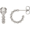 Continuum Sterling Silver 12mm Beaded Hoop Earrings