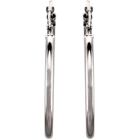 14k White Gold 30mm Hoop Earrings