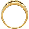 14k Yellow Gold Crossover Rope Ring, Size 7
