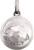 Hammered Disk Pendant in 14K White Gold