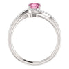 14k White Gold Passion Pink Topaz & 1/10 CTW Diamond Ring, Size 7