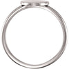 14k White Gold Round Engravable Ring , Size 7
