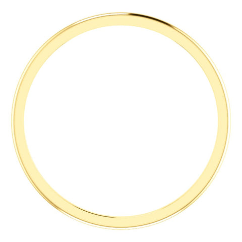 10k Yellow Gold 1mm Half Round Band , Size 7.5